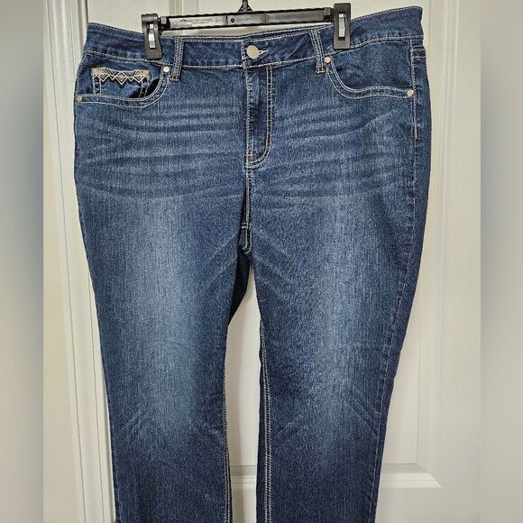 New Directions Jeans Women's 18WR (38x27.5) Blue Mid-Rise Ankle Skinny GUC - Picture 4 of 10